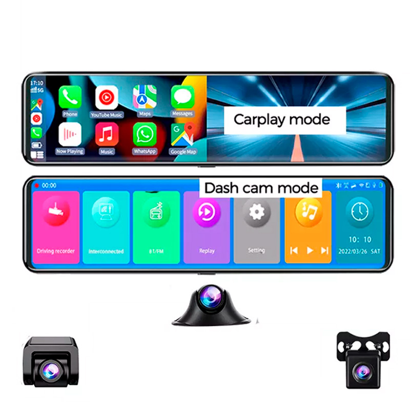 RETROVISOR IOS, TRIPLE CAMARA, HD DVR - Imagen 2
